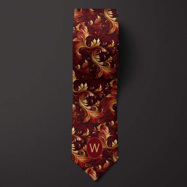 Burgundy och Guld Monogram Slips (Skapare uppladdad)