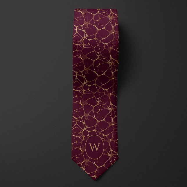 Burgundy och Guld Neural Network Mönster Slips (Skapare uppladdad)