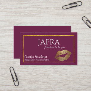 Burgundy och Guld Oberoende Rep Jafra Visitkort