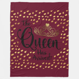 Burgundy och Guld Queen Tiara Throw Fleecefilt