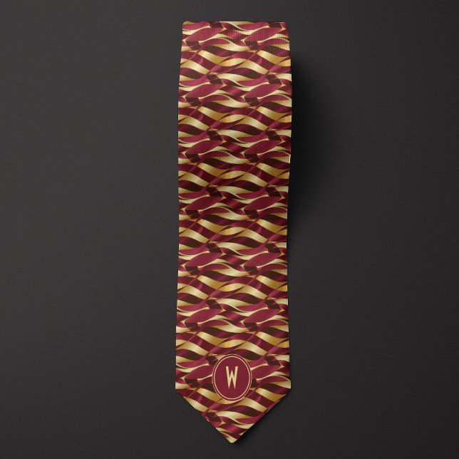 Burgundy och Guld Ribbon Abstract Slips (Skapare uppladdad)