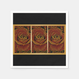 Burgundy och Guld Ro Pappersservett