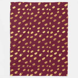 Burgundy och Guld Throw Fleecefilt