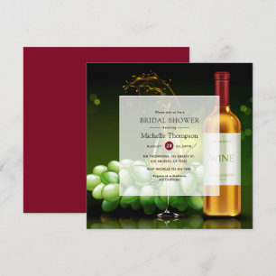 Burgundy och Guld Vin Tasting Möhippa Inbjudningar