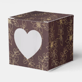 Burgundy och guld vintage blommig presentaskar