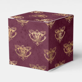 Burgundy och guld Vintage Drakar Presentaskar