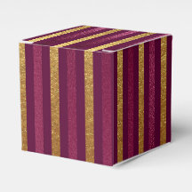 Burgundy och guld Vintage Glam Falska Folie Ränder