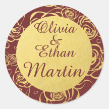 Burgundy och guldblommor