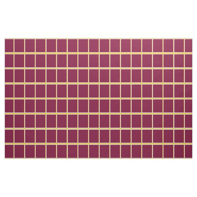Burgundy och guldfönsterrutakontroll tyg (Yard)