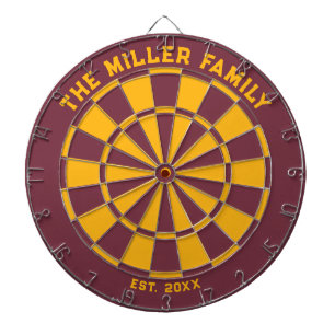 Burgundy och Gult Family Dartboard med mörka punkt Darttavla