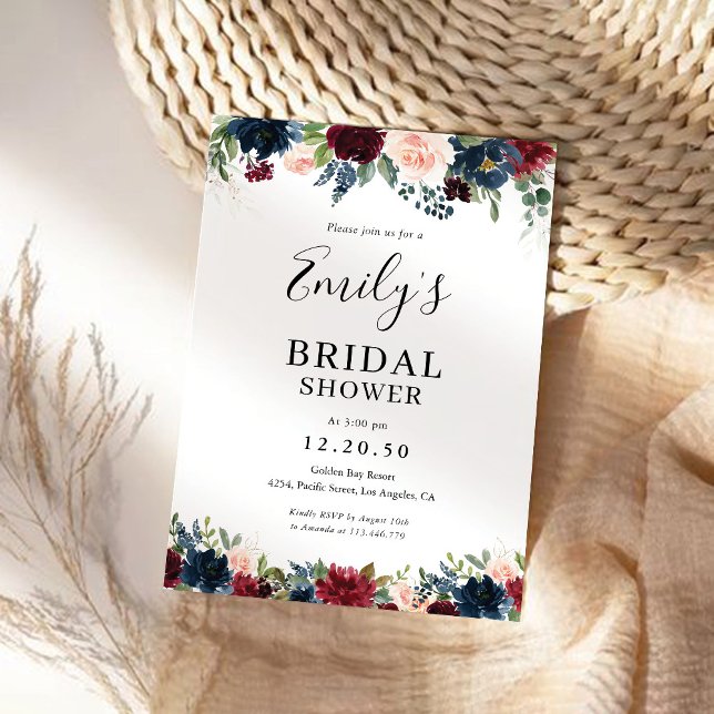 Burgundy och Inbjudningskort för möhippan (Skapare uppladdad)