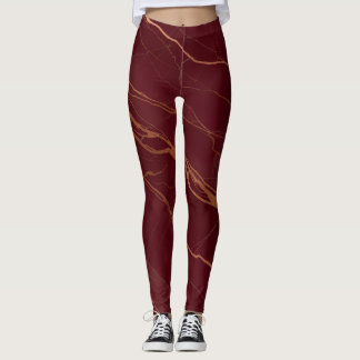 Burgundy och kopparlegeringar - Snyggt Leggings