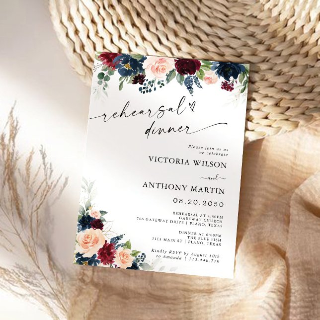 Burgundy och marinens inbjudan till rehearsal på m (Skapare uppladdad)