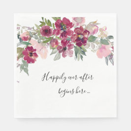 Burgundy och med citat bröllop pappersservett