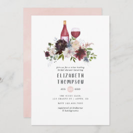 Burgundy och Möhippa för Rosa Vin-provning Inbjudningar