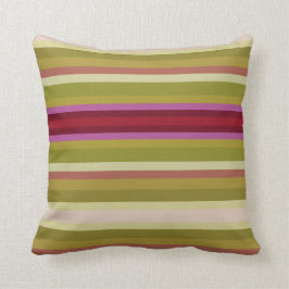 Burgundy och Oliv grönt Rand Kudde