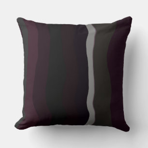 Burgundy och Olive Wavey Rand Kudde