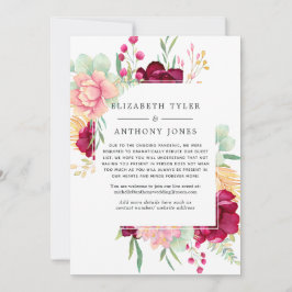 Burgundy och pastellrosa reducerad lista över bröl meddelande