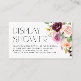 Burgundy och Peach Flowers Fall Visning Shower Tilläggskort