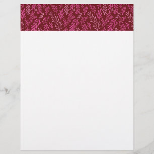 Burgundy och Rosa Blommigt Tropical Löv Mönster