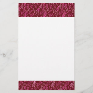 Burgundy och Rosa Blommigt Tropical Löv Mönster