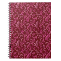 Burgundy och Rosa Blommigt Tropical Löv Mönster