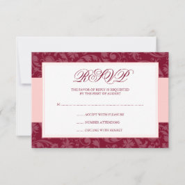 Burgundy och  Rosa Damask Swirl Bröllop OSA
