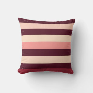 Burgundy och Rosa Grunge Rand Kudde
