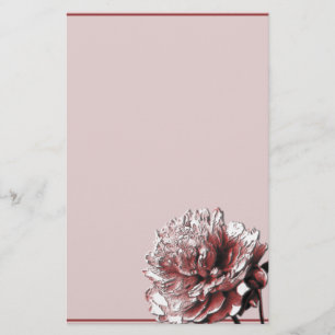 Burgundy och Rosa Peony Brevpapper