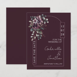Burgundy och Sage Ark Spara Datum | Inbjudan