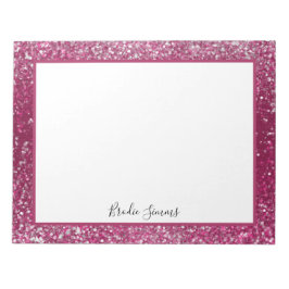 Burgundy och Silver Glitter Anteckningsblock