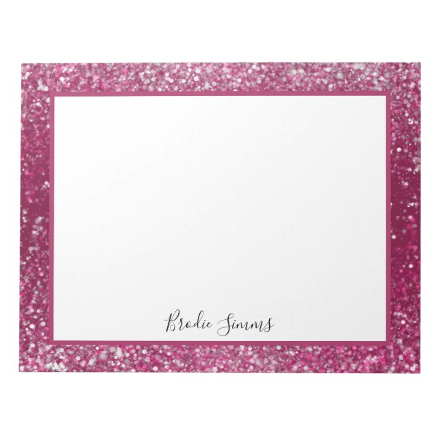 Burgundy och Silver Glitter Anteckningsblock (Framsida)