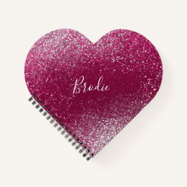 Burgundy och Silver Glitter Heart