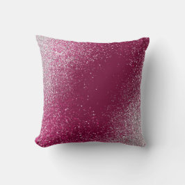 Burgundy och Silver Glitter Kudde