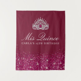 Burgundy och silver glitter | Quinceanera bakgrund