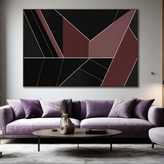 Burgundy och svart abstrakt geometri poster (Skapare uppladdad)