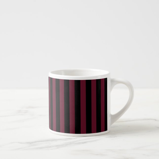 Burgundy och svart rand espressomugg (Höger)