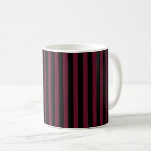 Burgundy och svart rand kaffemugg