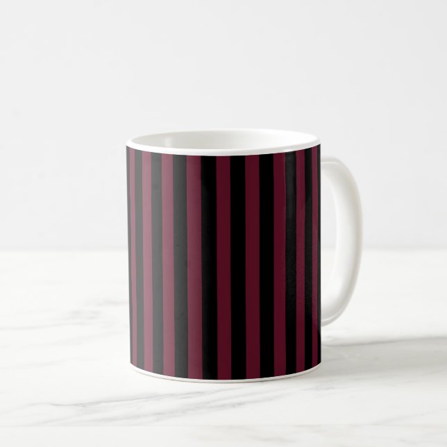 Burgundy och svart rand kaffemugg (Framsida höger)