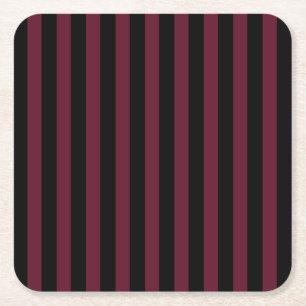 Burgundy och svart rand underlägg papper kvadrat