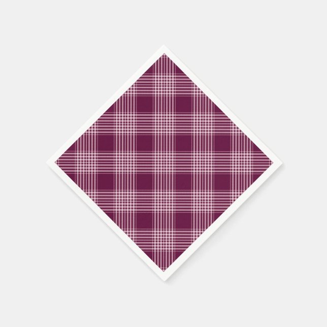 Burgundy och vit blek pappersservett (Hörn)