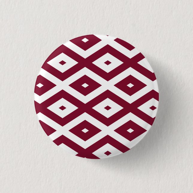 Burgundy och vit diamant mönster knapp (Framsida)
