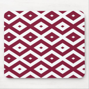 Burgundy och vit diamant mönster musmatta