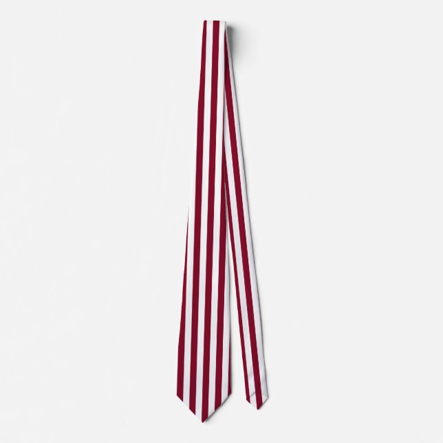 Burgundy och vita vertikala ränder slips (Framsida)
