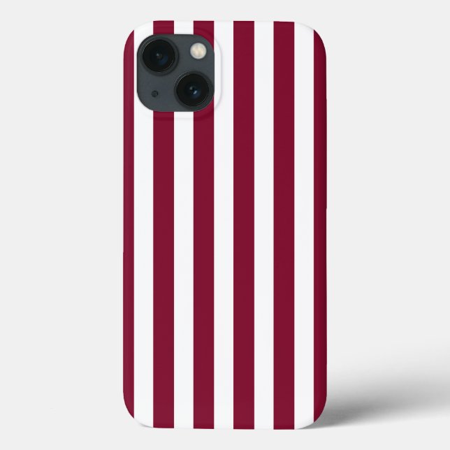 Burgundy och white candy rand Fodral-Mate iPhone (Baksida)