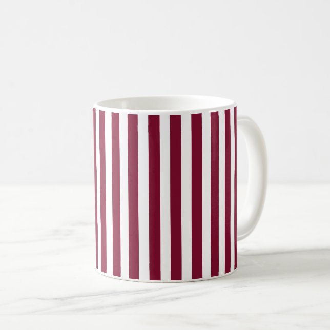 Burgundy och white candy rand kaffemugg (Framsida höger)