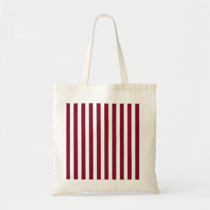 Burgundy och white candy rand tygkasse