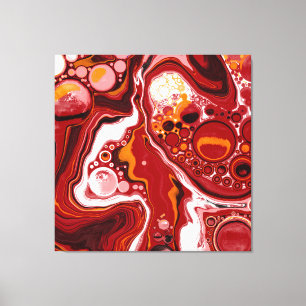 Burgundy och White Digital Fluid Art Canvastryck
