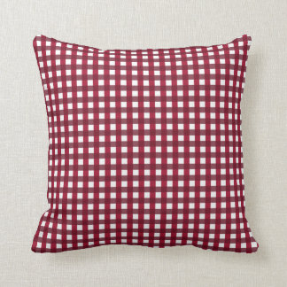 Burgundy och White Gingham Mönster Kudde