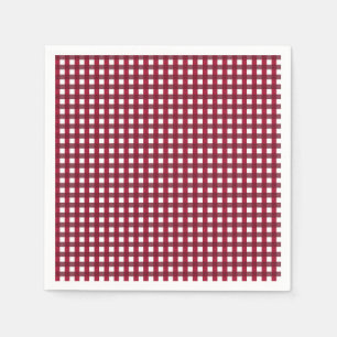 Burgundy och White Gingham Mönster Pappersservett